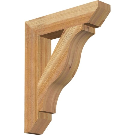 Ekena Millwork Funston Slat Rough Sawn Bracket, Western Red Cedar, 4"W x 20"D x 24"H BKT04X20X24FST06RWR